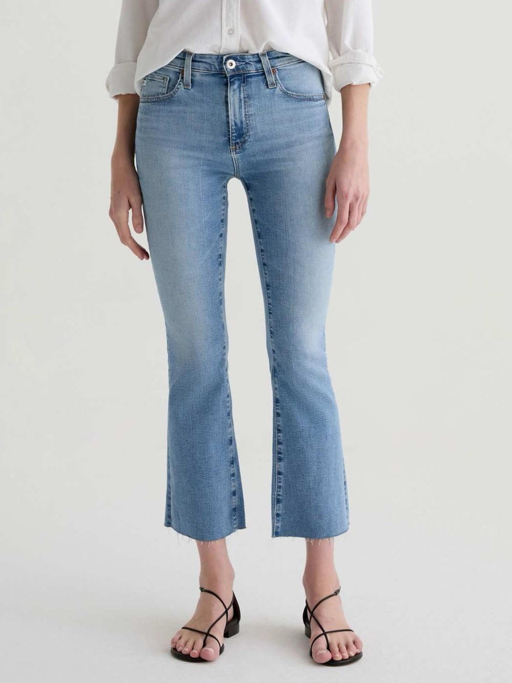 AG Farrah Boot Crop Denim Jeans, 26